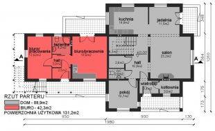 Dom + Biuro + Apartament 475 - gotowy projekt budowlany - rzut - 1